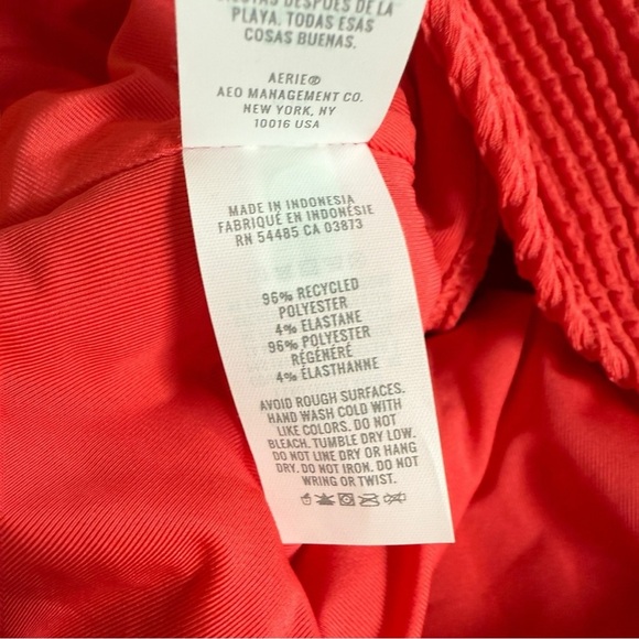 NWT Aerie Crinkle Birthday Scoop Cheekiest Red One Piece Swimsuit - Picture 12 of 12